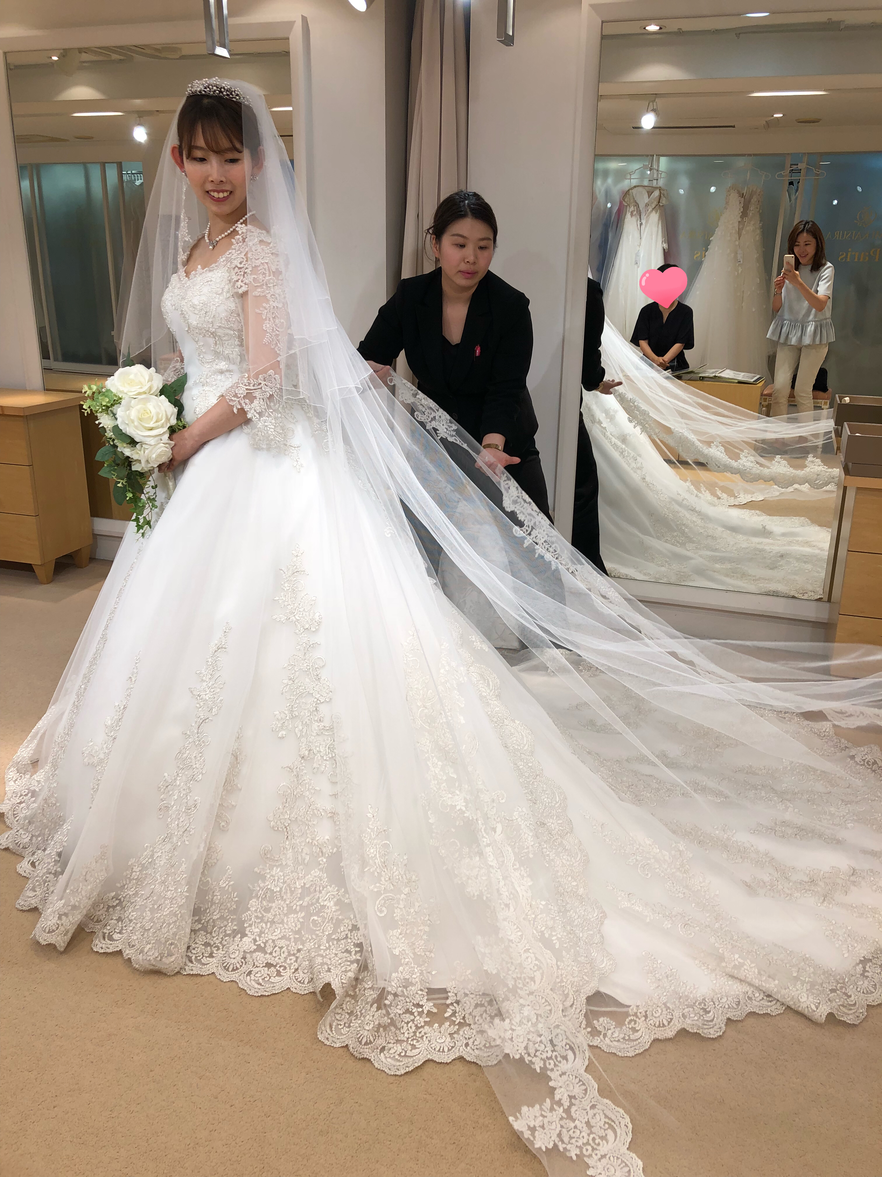 価格は安く 【結婚式】桂由美 ウェディングドレス✨ ※ベール付き ...